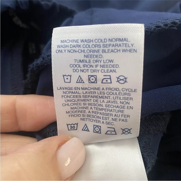 Lands End Navy Blue Pull‎ On Adjustable Length Cargo Pants Womens 18 (1413) - Picture 5 of 5